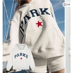 PARKE Heritage Varsity Hoodie Gray, red, blue Size XL/XXL Oversized RARE limited